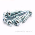 Blue White Zinc Crossed Pan Head Tapping Screws GB845